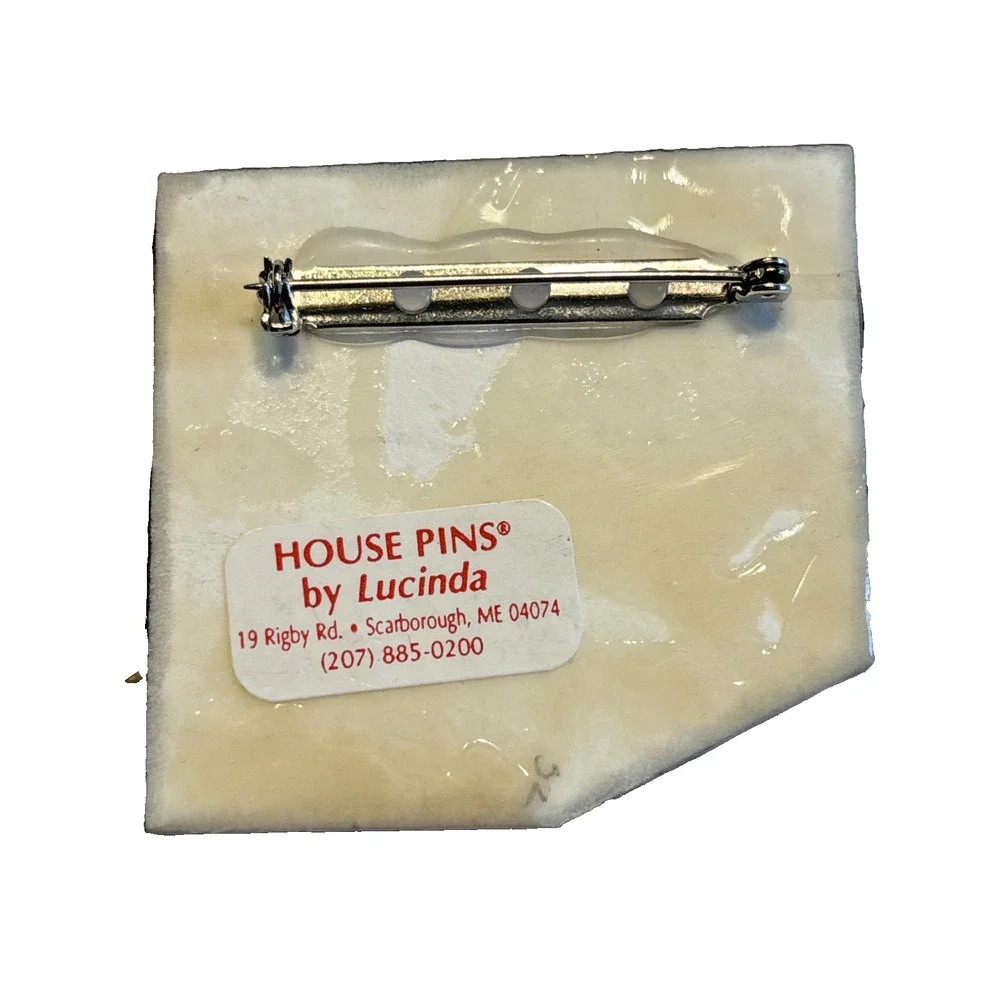 House Pins by Lucinda New Years Eve Glitter Black Cream Houses Brooch Y2K 2000
